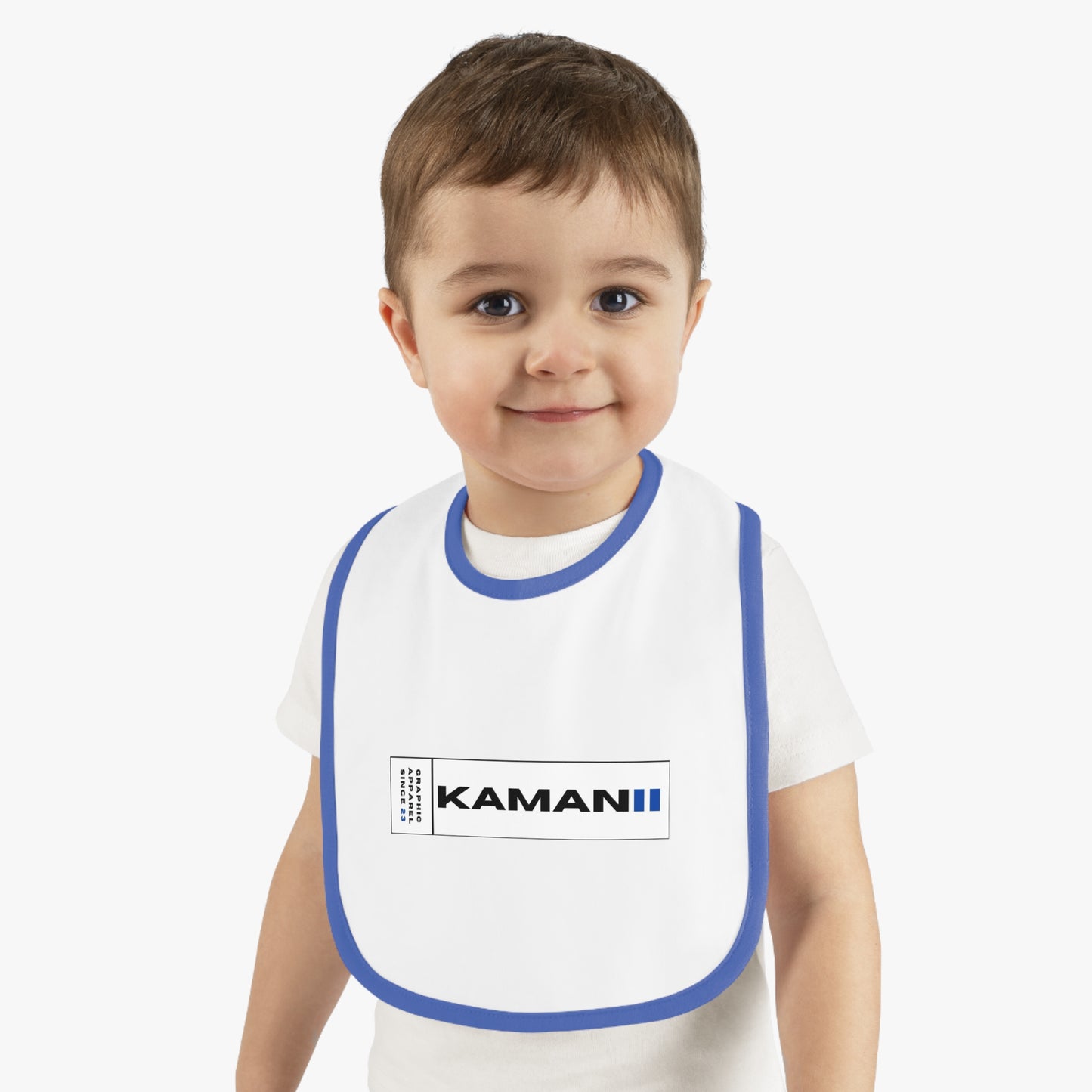 KAMANI Baby Bib - Cute Contrast Trim Jersey Bib for Infants, Cute Baby Shower Gift, Mess-Free Feeding, Baby Accessories, Newborn Gift